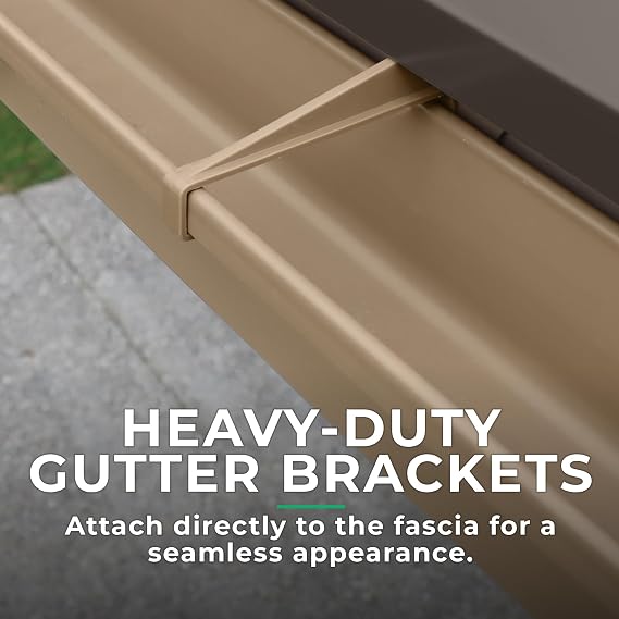 Yardistry 12 x 20 Meridian Gazebo Rain Gutters, Complete Gutter System with 4 Down Spouts for Meridian Gazebo