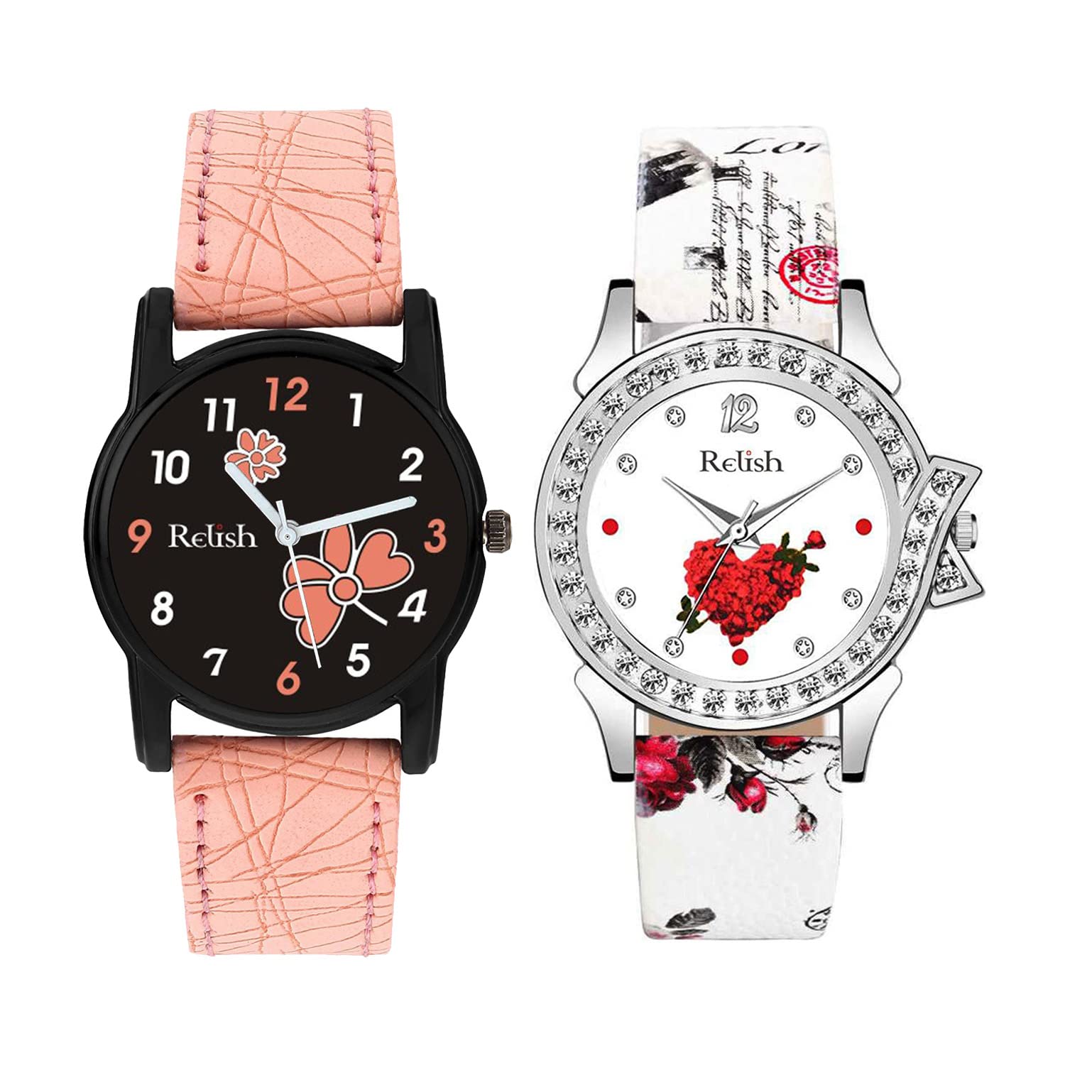 Relish Combo Pack of 2 Watches Pink Designer and Diamond Design Watch for Girls, Women RE-L1123C (B09SK2S5QB) Amazon Price History, Amazon Price Tracker