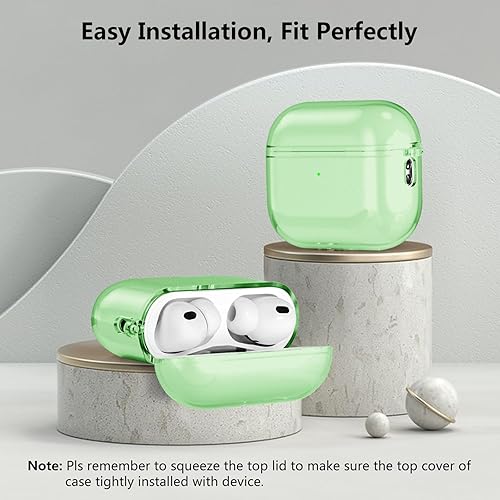 Vista 75 de Funda para Airpods Pro 2 con purpurina transparente, protector transparente de TPU suave para Airpod Pro de 2ª generación, protección completa