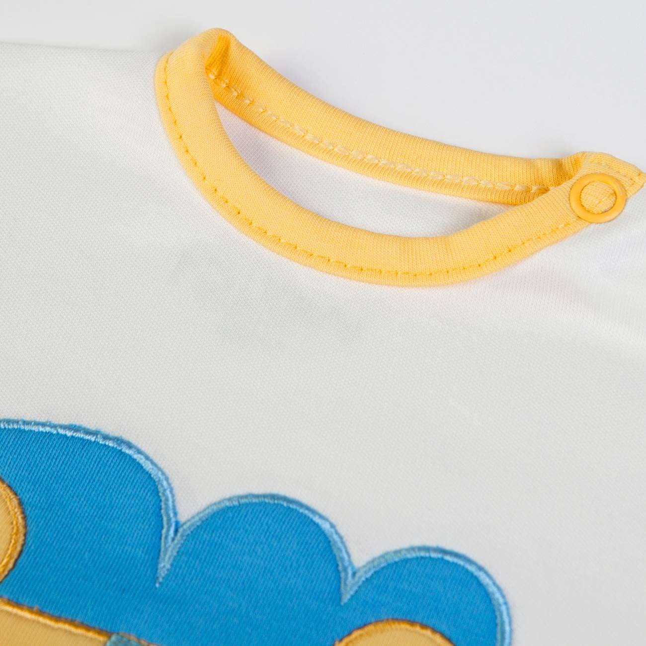 Koordinierter Baby-Shirt für Babys, Sommer, 1-24 Monate, T-Shirt und Shorts, Baumwolle, Weiß, Gelb Löwe, Weiß, 1 Monate