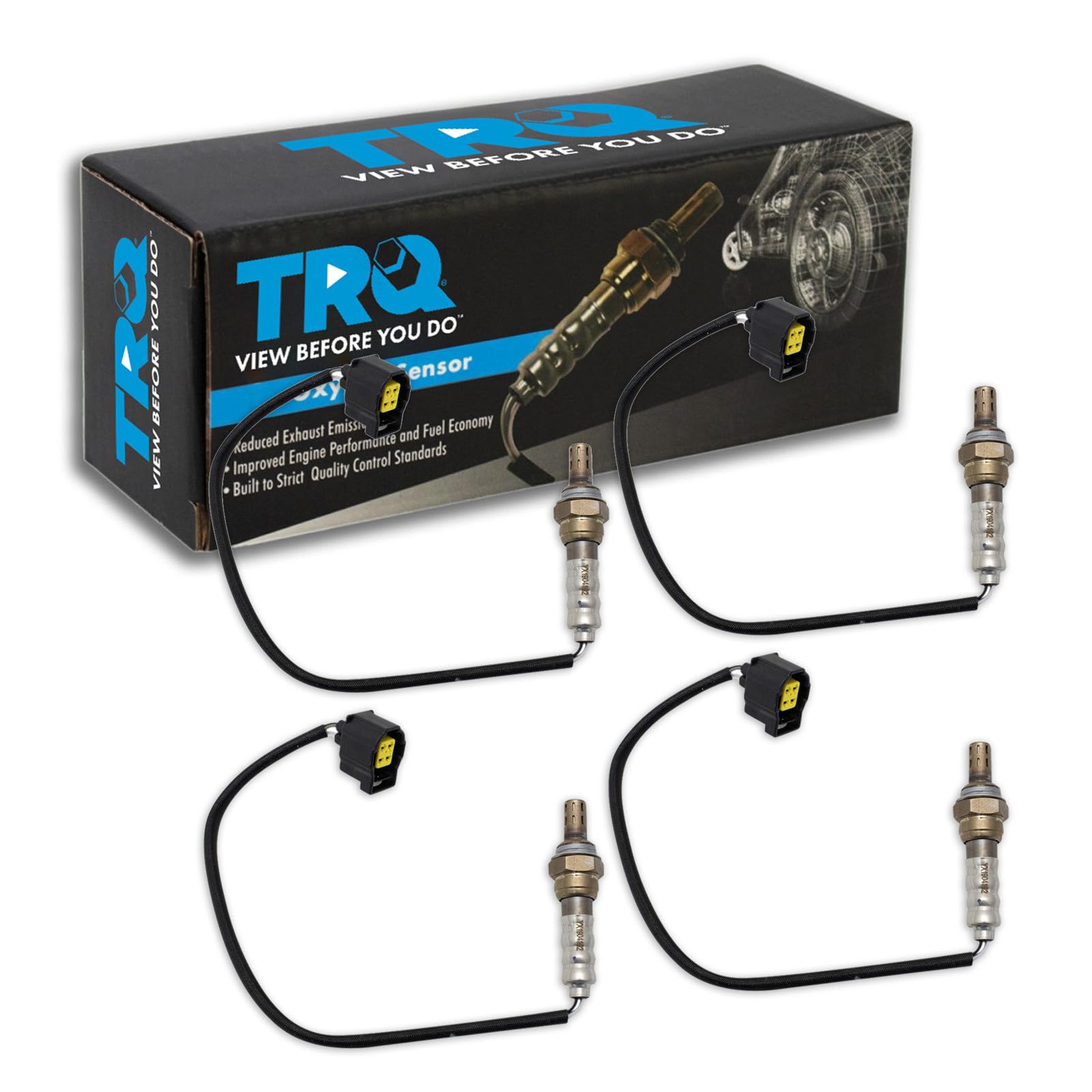 TRQ 4 Piece O2 02 Oxygen Sensor Direct Fit Upstream & Downstream Kit-picture-24