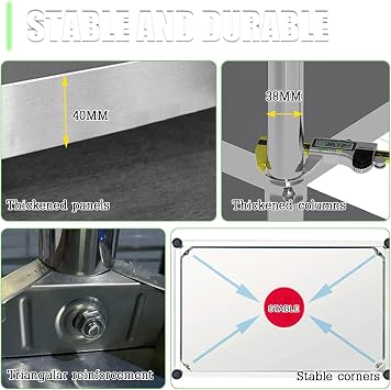 Stainless Steel Ceiling Mounted Storage Rack,304 Grade Heavy Duty Hanging Organizer Shelf for Kitchen, Restaurant, or Living Room, Ideal for Wine Glasses and Utensils(80 * 40cm)