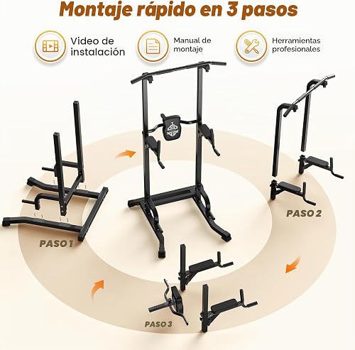 Sportsroyals Power Tower Dip Station Pull Up Bar for Home Gym Training Equipment, 204 kg - 8