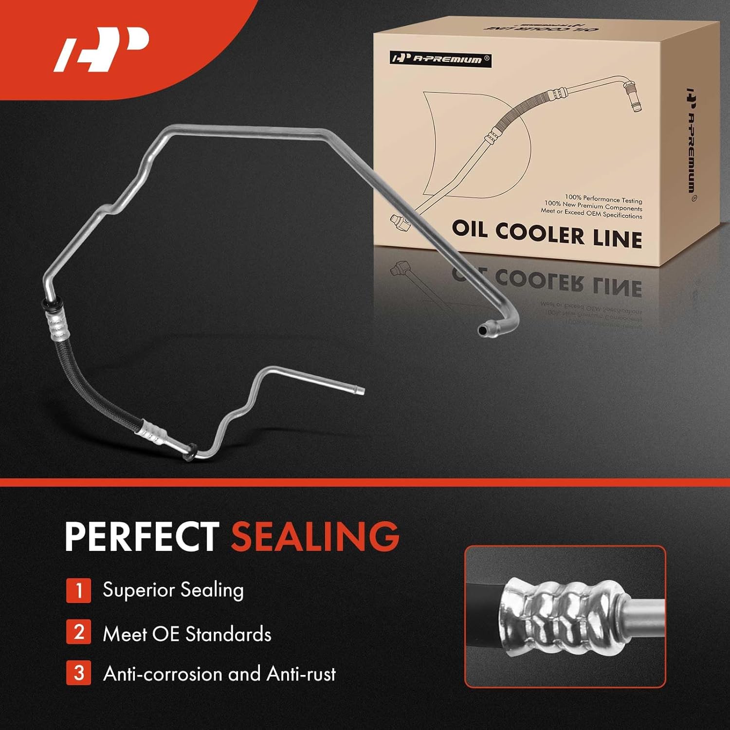 A-Premium Inlet Automatic Transmission Oil Cooler Line Hose Assembly Compatible with Buick Terraza & Chevrolet Uplander & Pontiac Montana & Saturn Relay, 2005 2006, 3.5L 3.9L