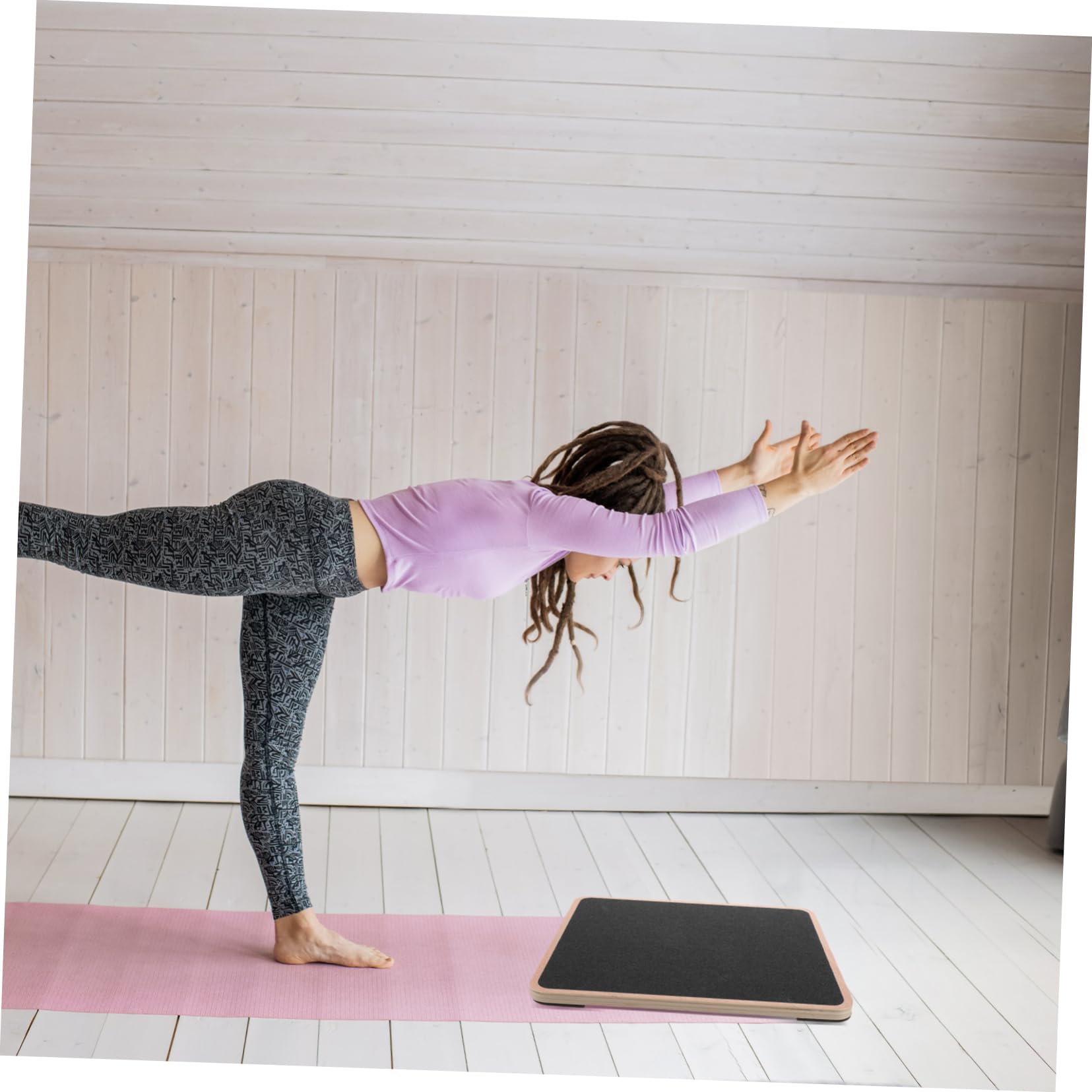 ibasenice Balance Board Quadrata per Adulti per Allenamento e Coordinazione Piattaforma Stabile per Esercizi Fitness e Yoga