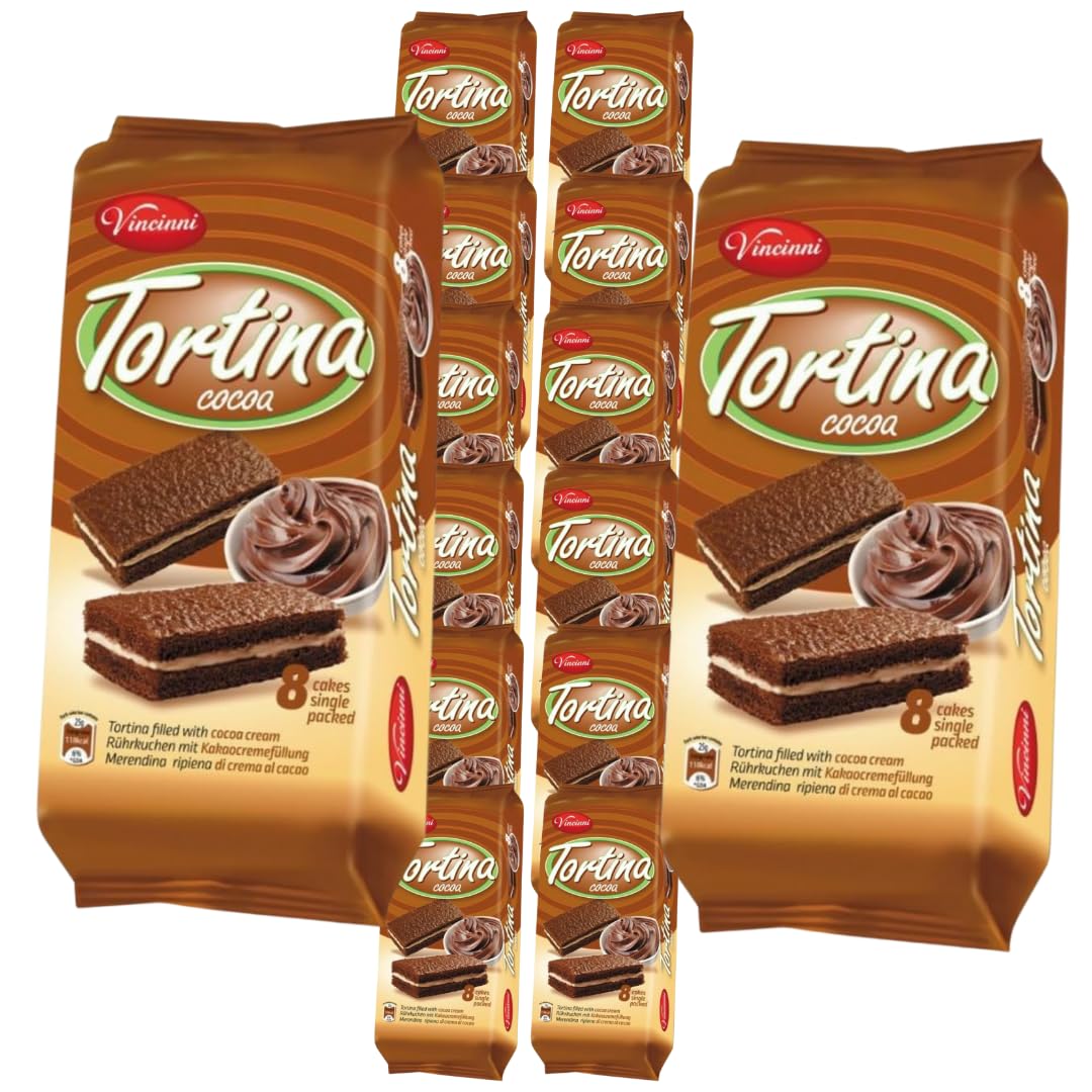 Vincinni Tortina Kakao 200g x 14 Stück einzeln verpackt Milchkuchen