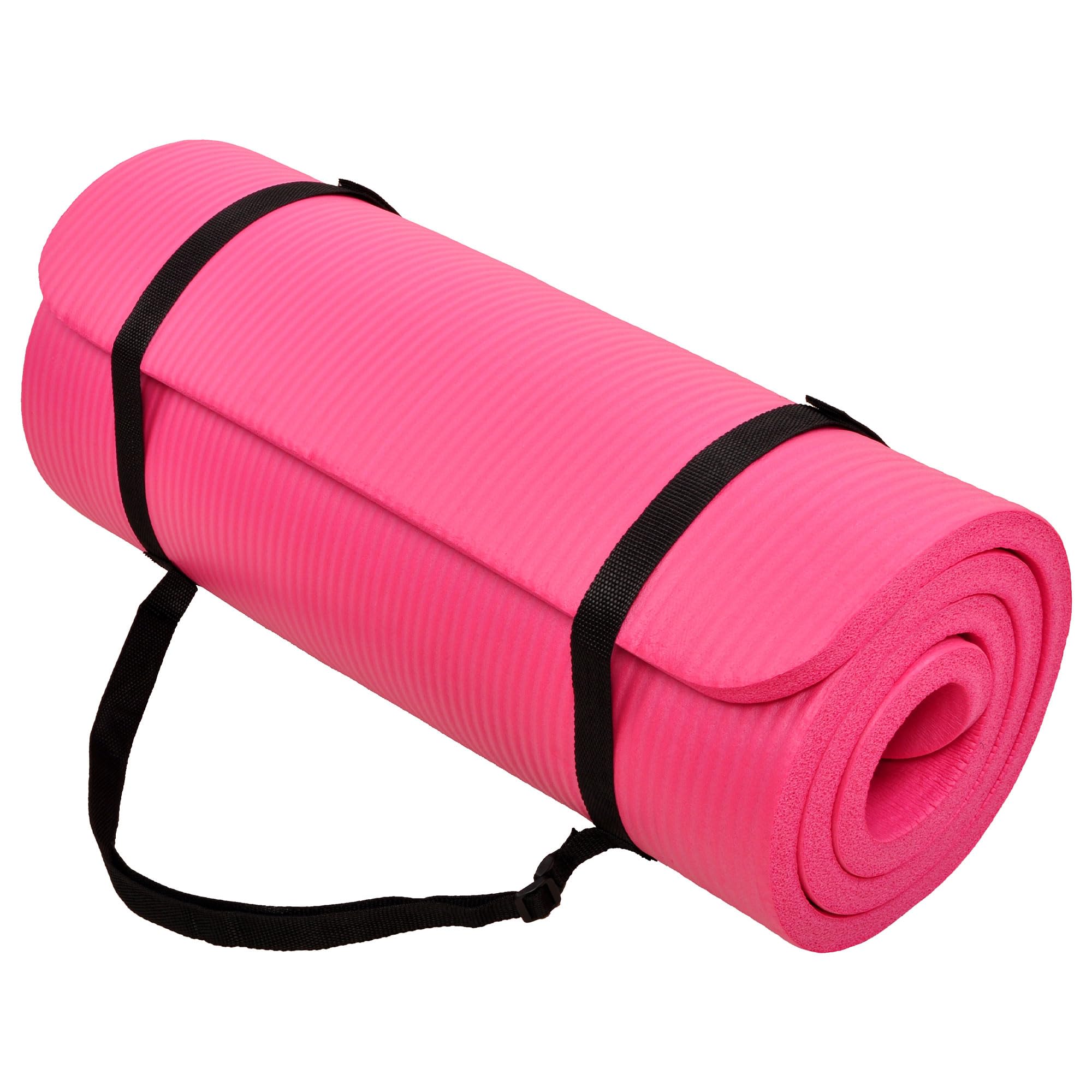 1/2-inch extra thick high density anti-tear exercise yoga mat with carrying strap