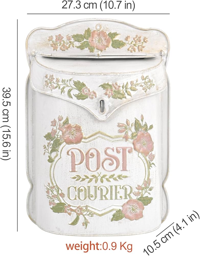 BIG FORTUNE Wall Mount Mailbox for House Outside Vintage Metal BIG FORTUNE Wall Mount Mailbox for House Outside Vintage Metal