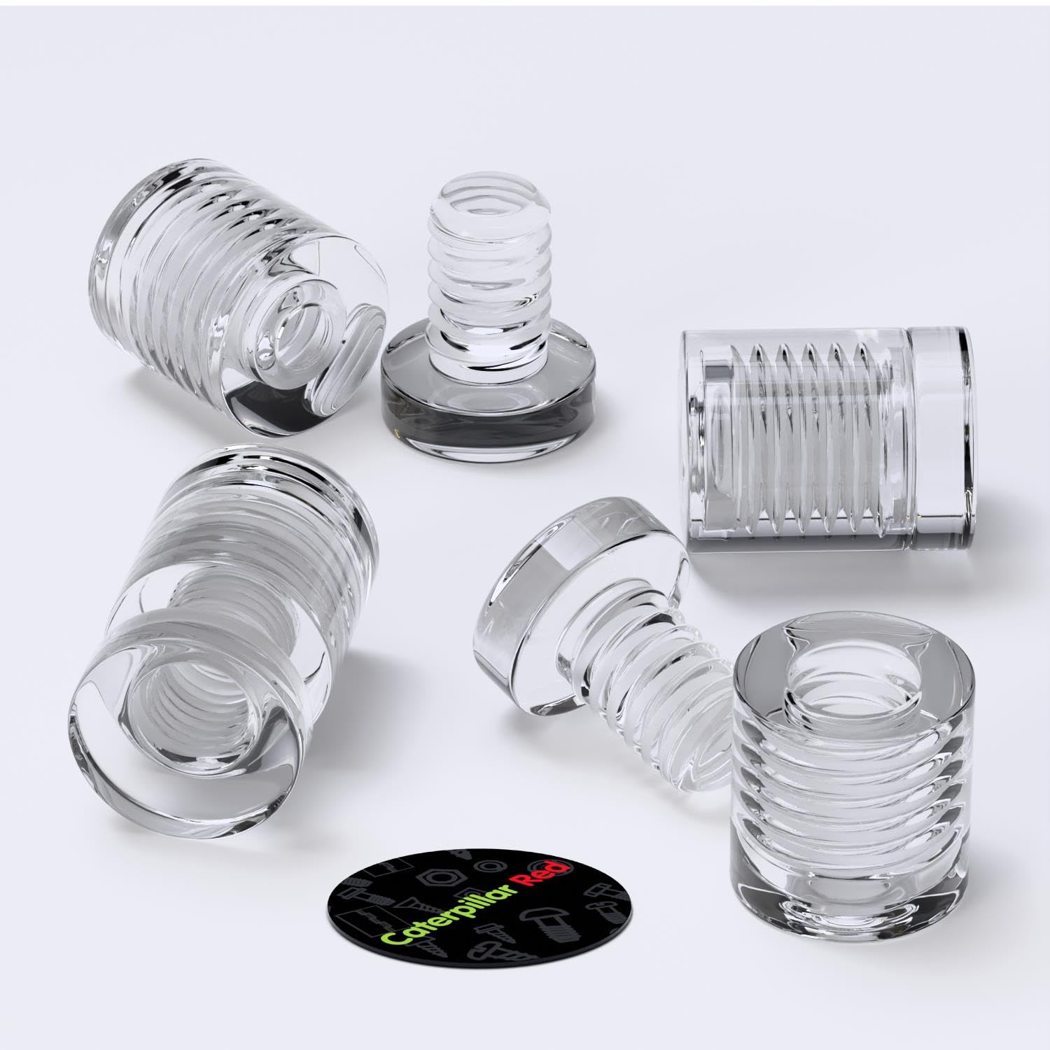 4 x Clear Acrylic Standoffs, Glass Like Transparent Spacers, Plastic Wall-Mount Display Sign Supports, Waterproof, Size 13x13mm, (1/2 x 1/2 in)