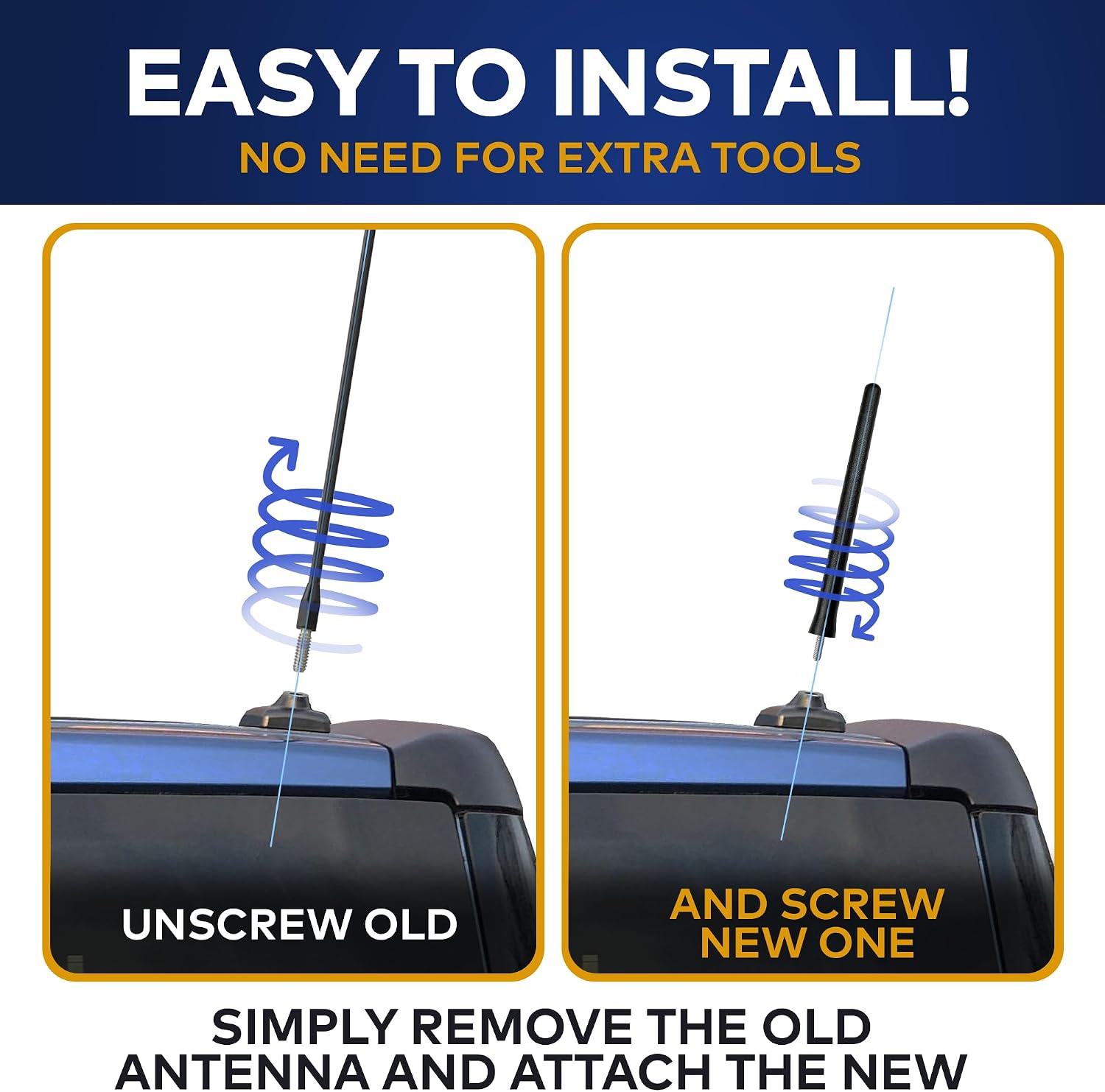 Antenna Mast 6.34 Inch for Honda Element (2003-2011), Highly Durable Premium Short Antenna, Car Wash-Proof Radio Antenna for FM AM, Rugged Black Design, Honda Element Accessories image 3