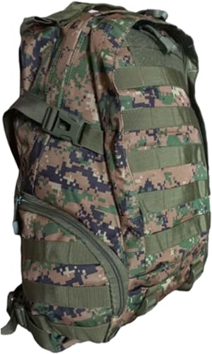 Vivace Tactical Outdoor Backpack, Woodland Camouflage, Nylon, 27L, Waterproof, Military Style, Hiking & Camping, Unisex
