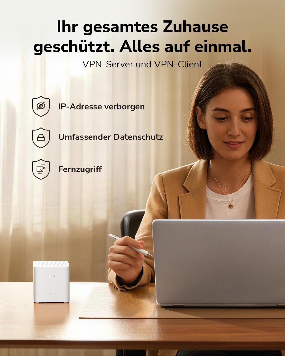 Cudy AX3000 WiFi 6 Dualband Mesh Router System 160m² 2,5G M3000S 2-Pack | 1x Gigabit LAN, 2402Mbps 5GHz, 574Mbps 2,4GHz, 100+ Geräte, Ethernet Backhaul, 1,3GHz CPU, OFDMA, MU-MIMO, WPA3, IPv6, VPN