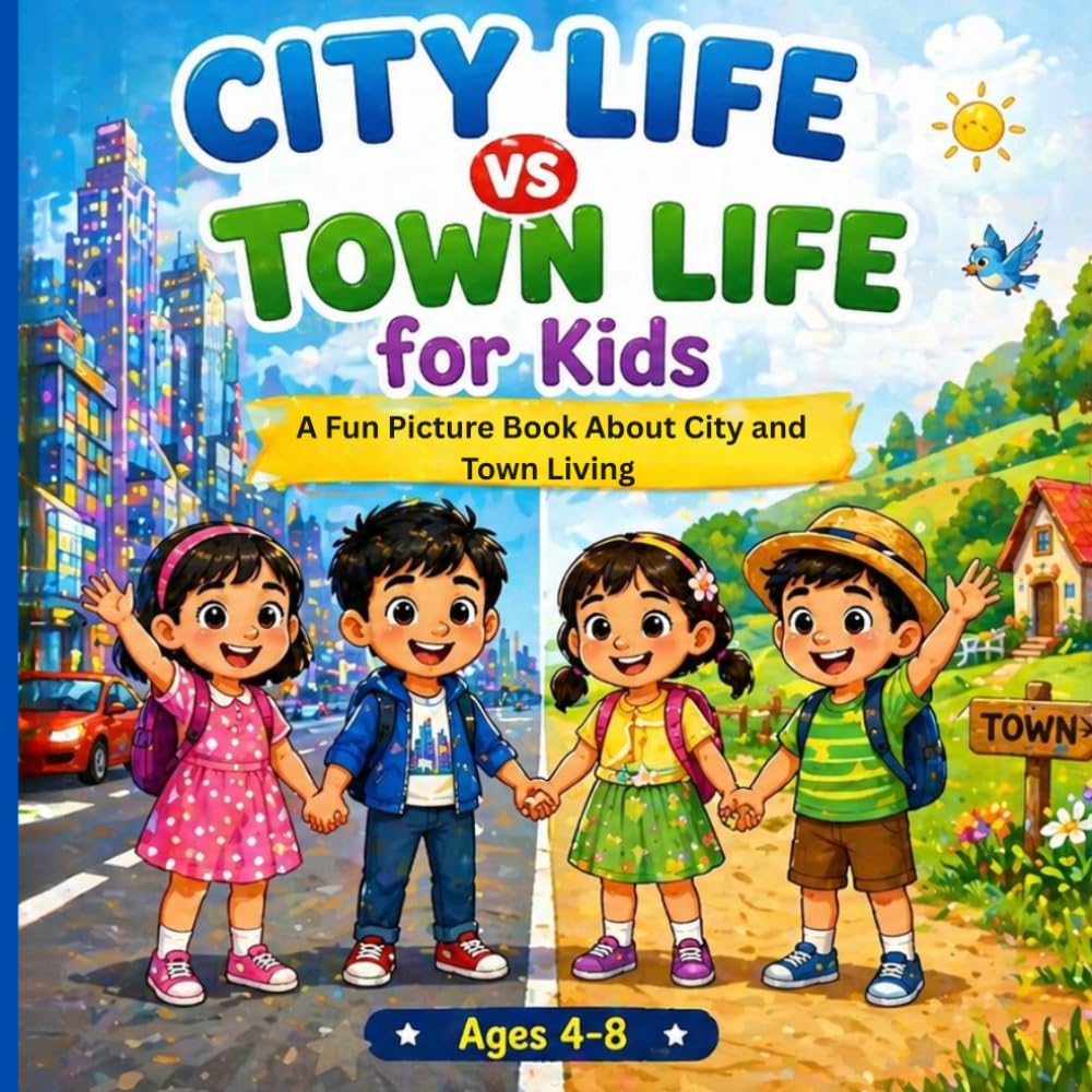 CITY LIFE VS TOWN LIFE FOR KIDS: A Fun Picture Book About City and Town Living