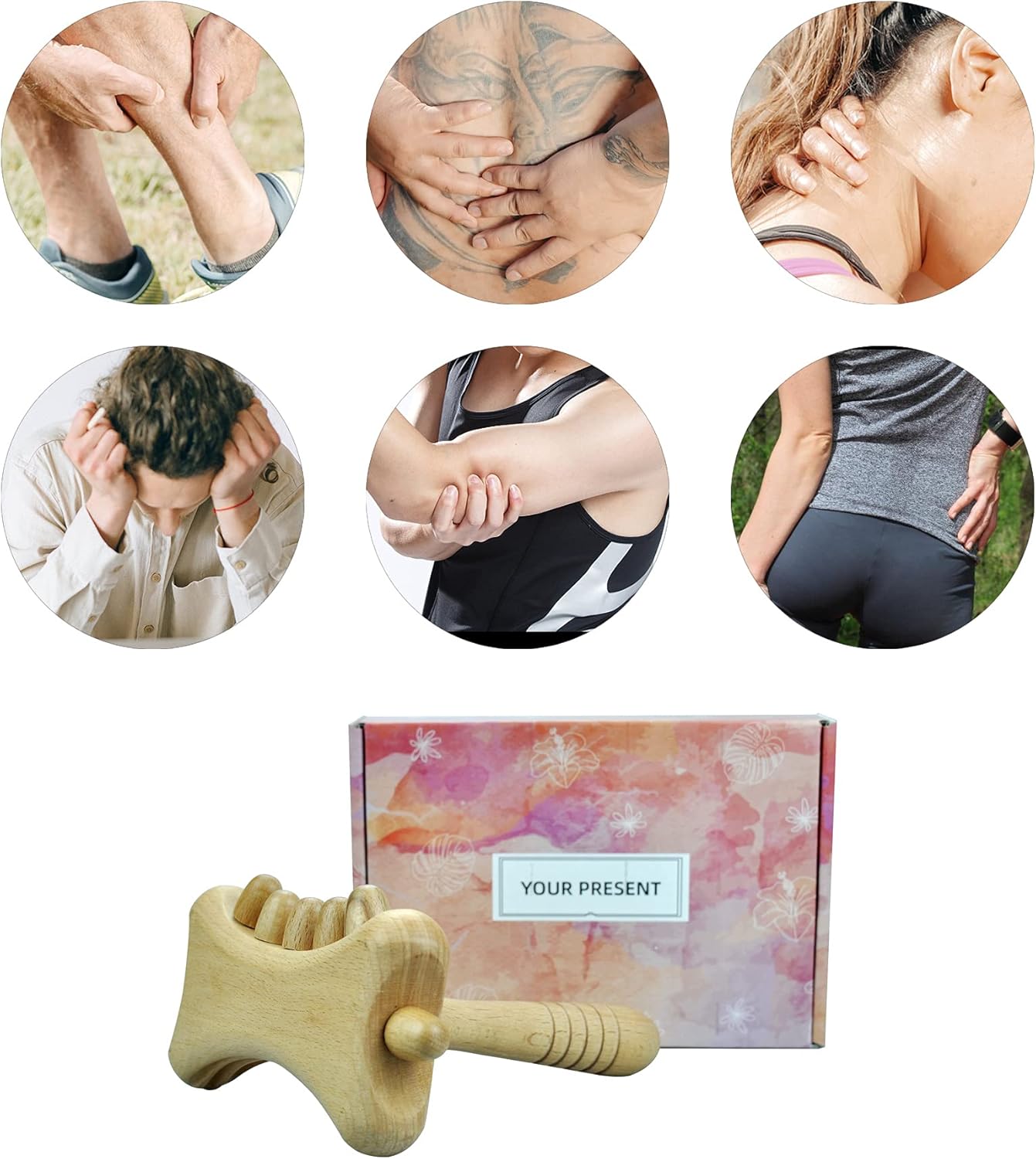 Wood Therapy Massage Tools,Gua Sha Tools,Lymphatic Drainage,Cellulite Massager,Massage Tools for Maderotherapy,Anti-Cellulite,GuaSha,Muscle Release Muscle Blasting,Wooden 6.8*7.0*3.3 inch : Health & Household