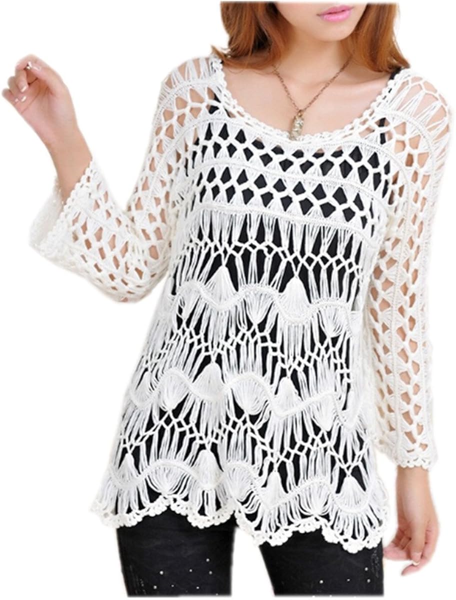 White crochet tunic top Clearance