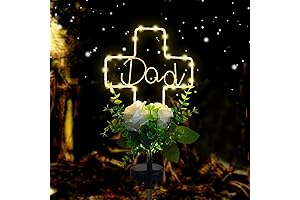 Lmtocs Solar Cross Lights for Cemetery Dad - Dad Memorial Gifts for Grave Decorations