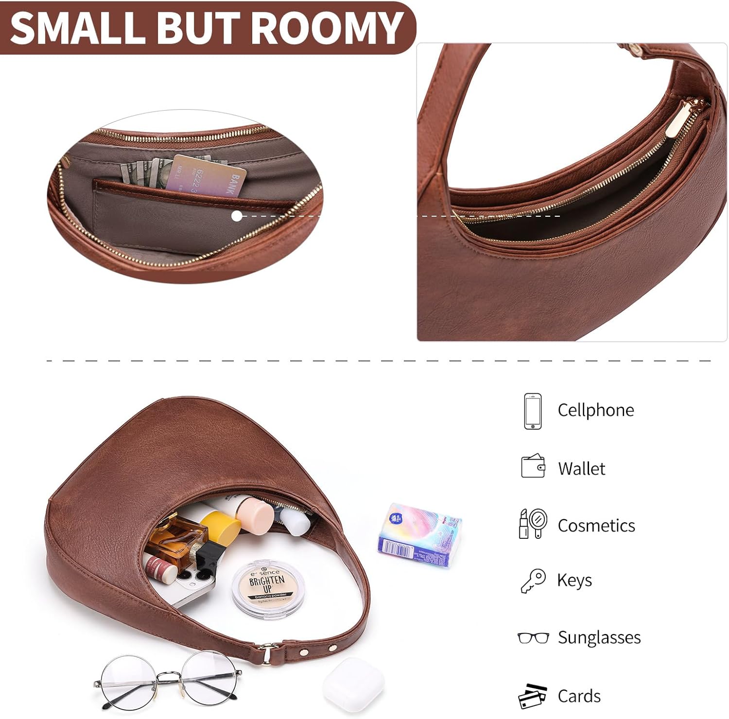 FALAN MULE Shoudler Bag for women Small Vegan Leather Crossbody Purse Cute Hobo Handbag Trendy Underarm Purse