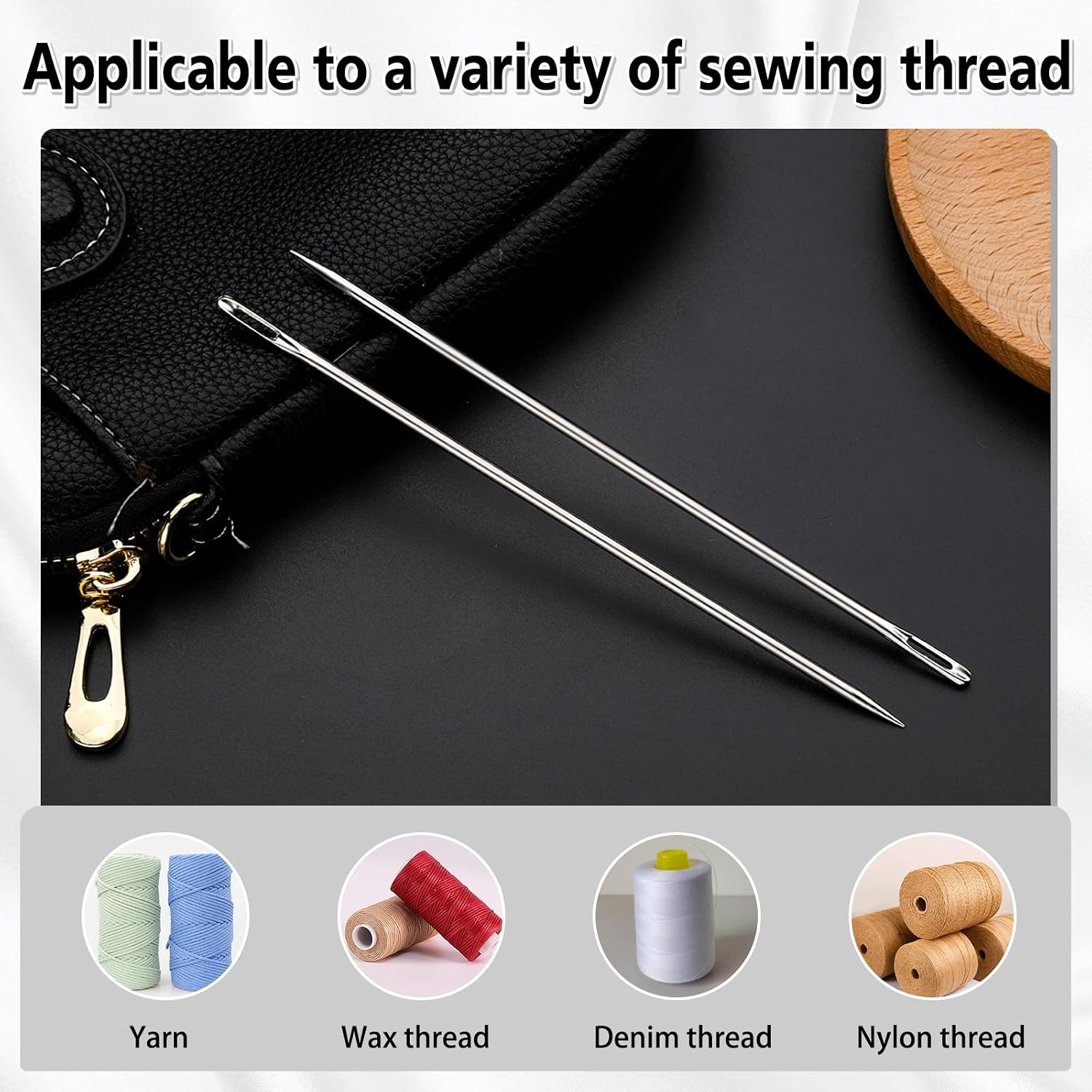 2 Pcs Large Sewing Needle 6" Upholstery Needles for Hand Sewing Embroidery Needles Tapestry Needle with Storage Tube for Stitching and Crafting