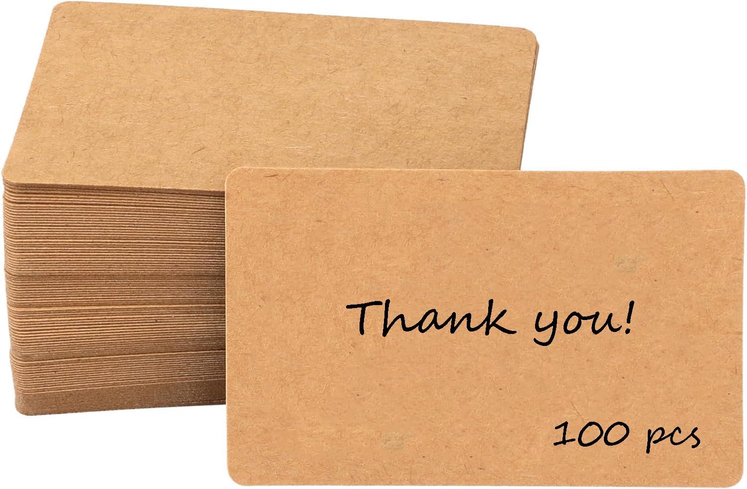 100 Pack Kraft Paper Cards Index Cards 3 x 4 Inch Blank Kraft Note Cards for note-making, greeting card writing, and DIY activities