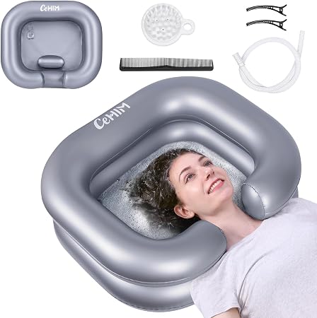 Inflatable Shampoo Basin - Portable Shampoo Bowl, Hair Washing Basin for Bedridden