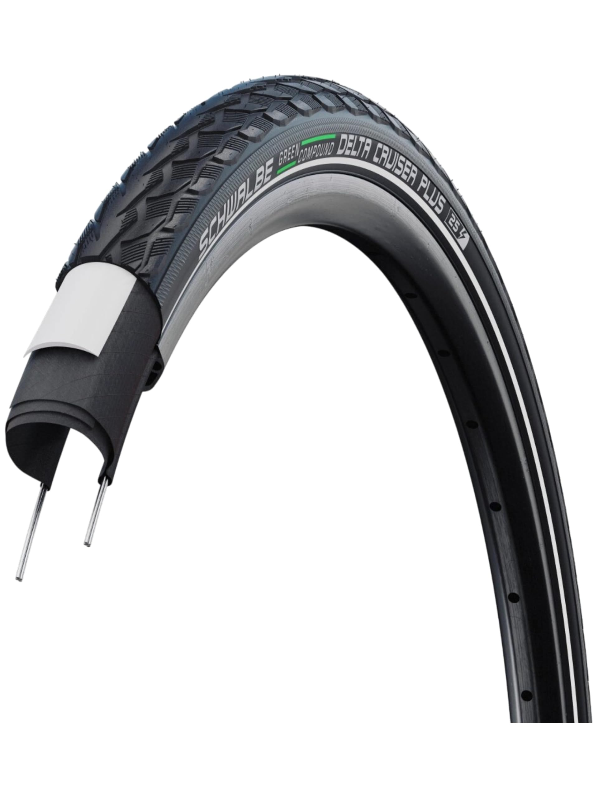 Schwalbe Delta Cruiser Plus Drahtreifen Active PunctureGuard Green Compound E-25 Schwarz+Reflex 28-622 (28 x 1.10)