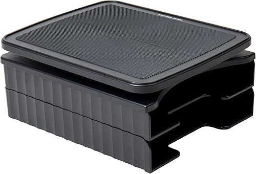 Miniatura 4 de Mind Reader FILSWIV2-BLK - Soporte organizador de archivos con 2 niveles, soporte giratorio en 360 grados para documentos, organizador para oficina,