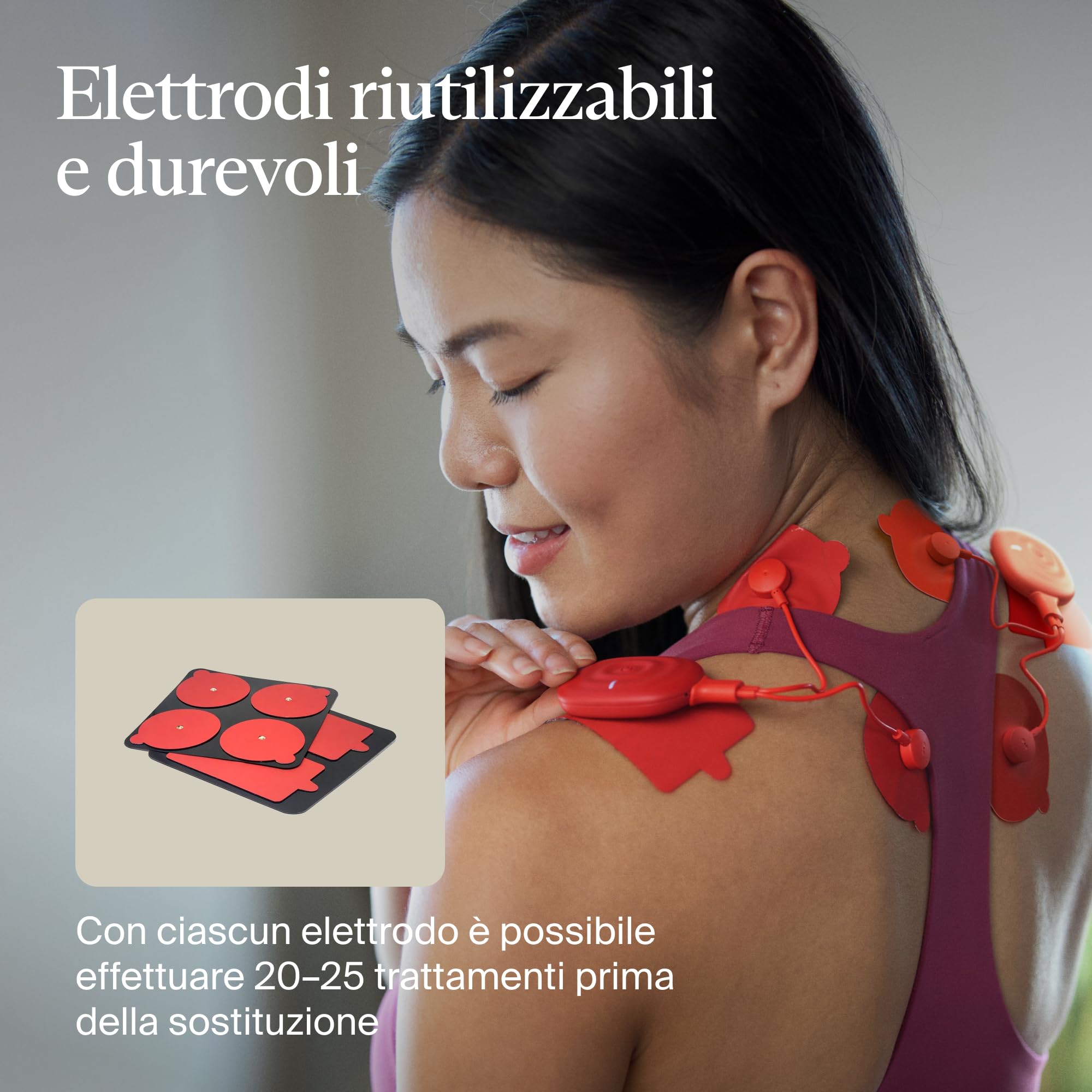 PowerDot 2.0 Duo Red - Dispositivo TENS Intelligente - Elettrostimolatore Muscolare Wireless Controllato con App - Accelera il Recupero, Migliora la Forza, Allevia il Dolore (Rosso)