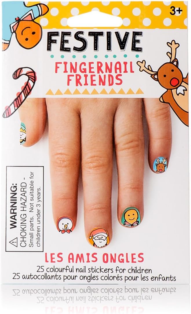 Fingernail Friends Nail Stickers Nail Art for Children, Festive Holiday (50 Stickers)