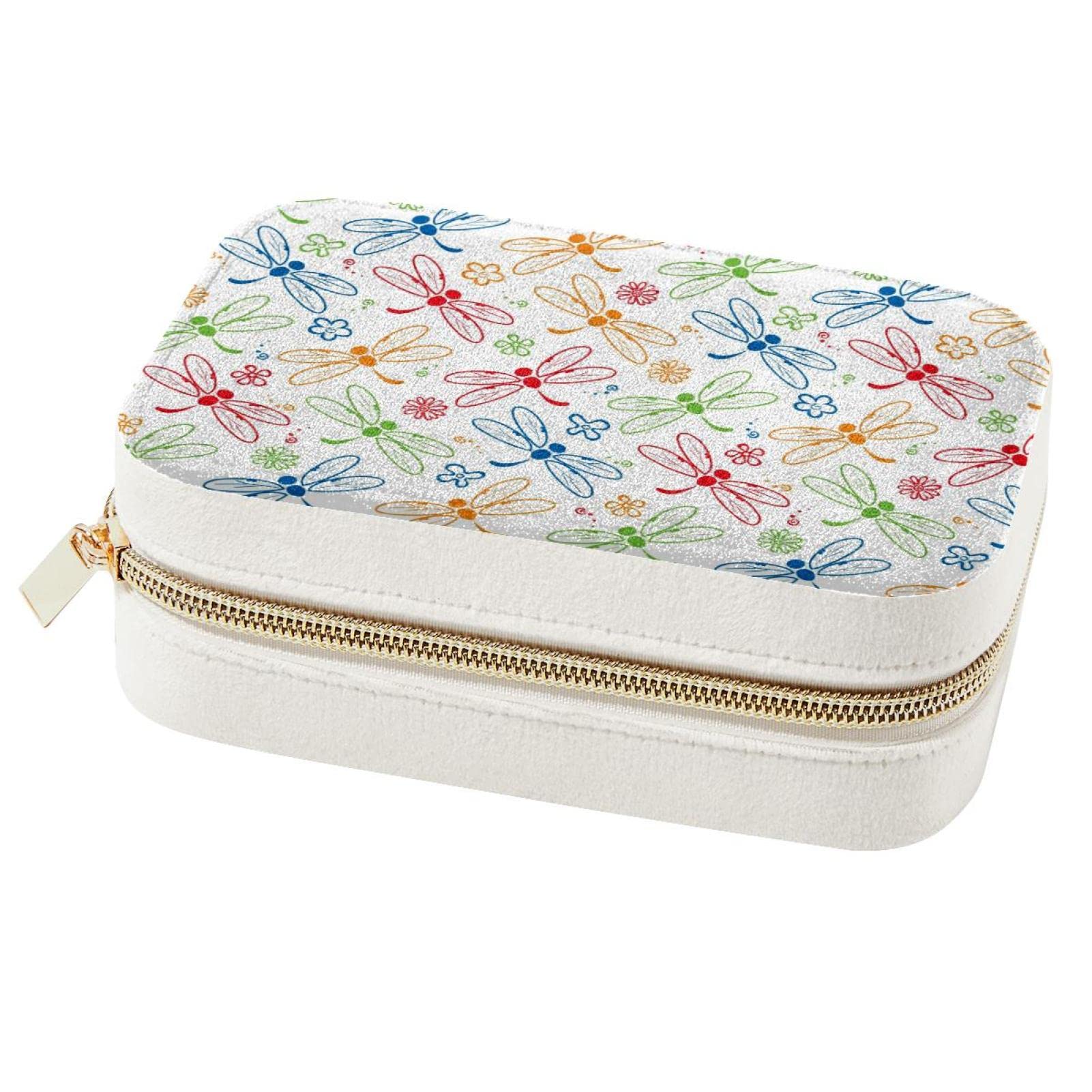 Boîte à bijoux voyage portable libellule pour boucles d'oreilles et bagues