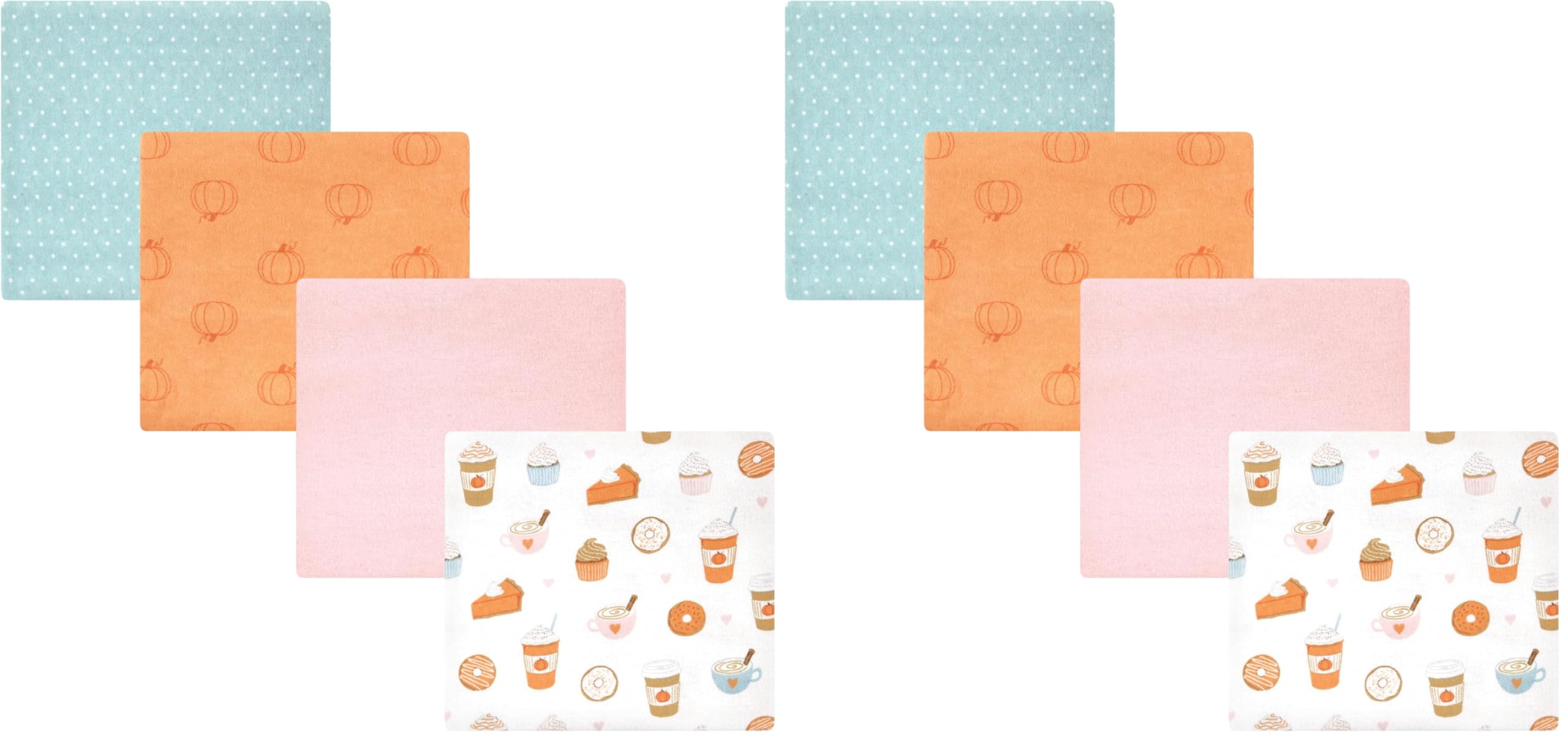 Hudson Baby Unisex Baby Cotton Flannel Receiving Blankets, Pumpkin Spice, One Size (Pack of 2)