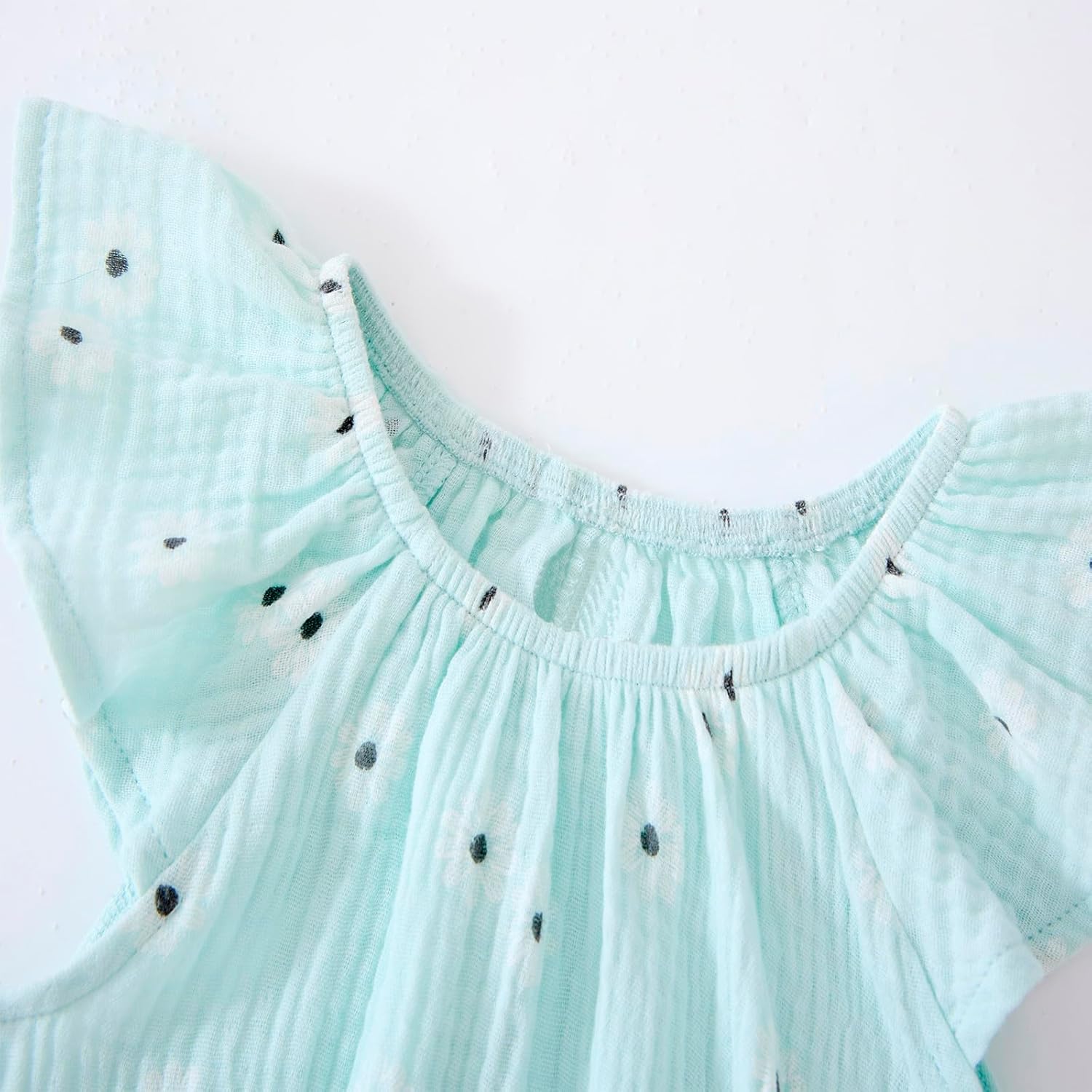 Newborn Baby Girl Sleeveless Rompers Ruffle Bodysuits Infant Outfits 4 Pack - Image 4