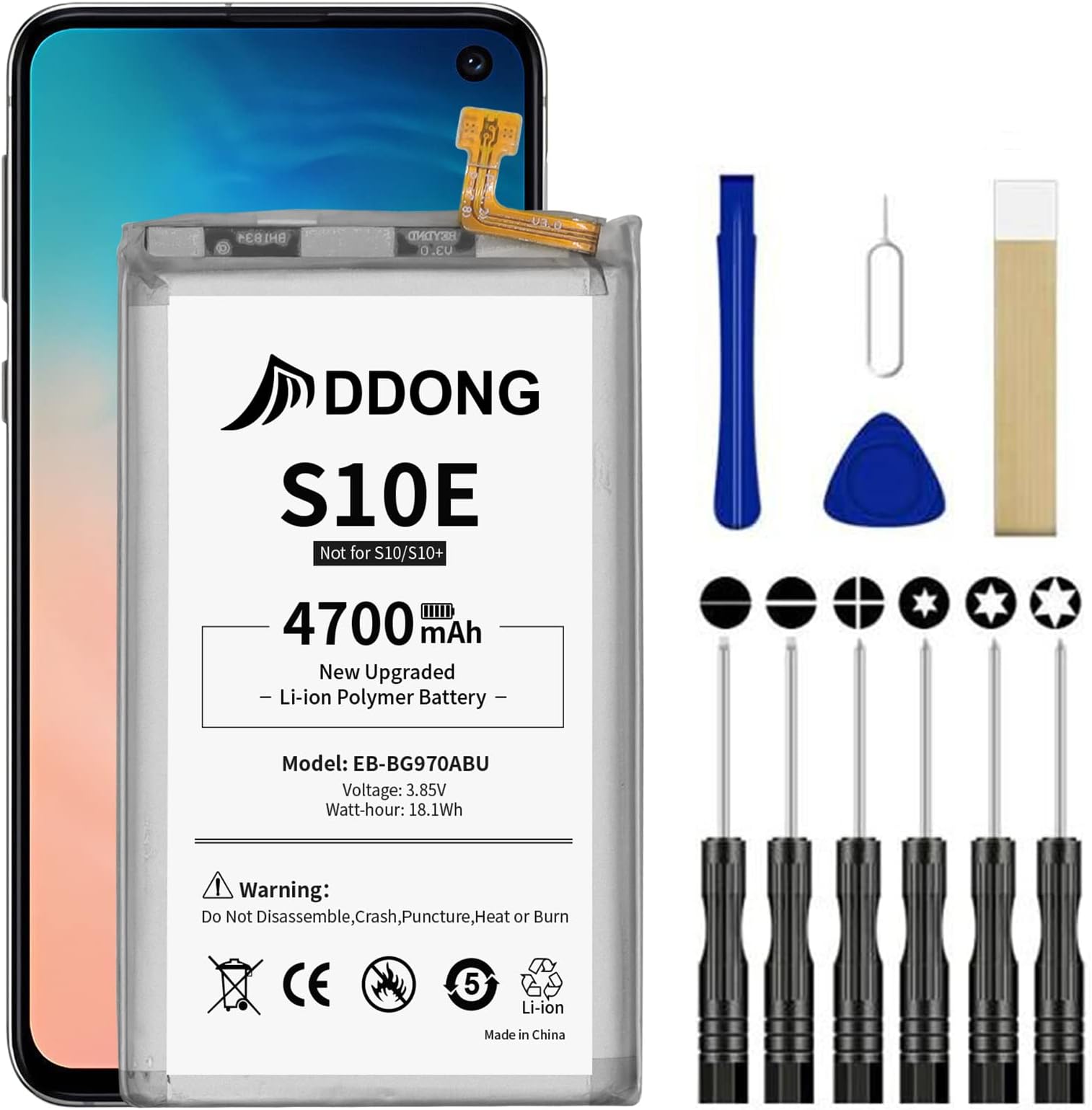 for Samsung Galaxy S10e Battery, Upgraded 4700mAh Replacement Battery for Galaxy S10e EB-BG970ABU SM-G970 SM-G970F/DS SM-G970U SM-G970W with Repair Tool Kits