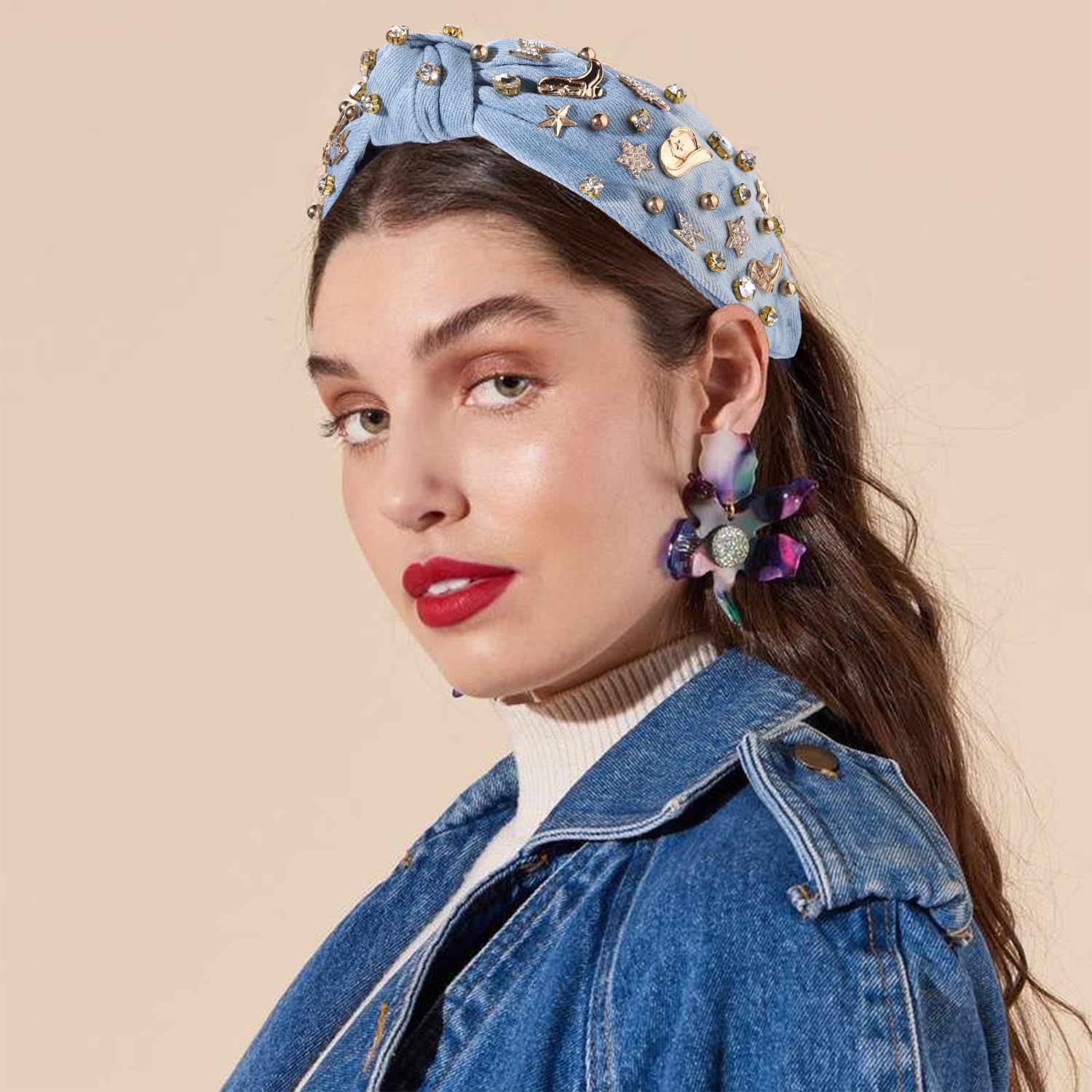 Amazon.com: MOLOCH Western Cowgirl Headband for Women Cowboy  display picture 2