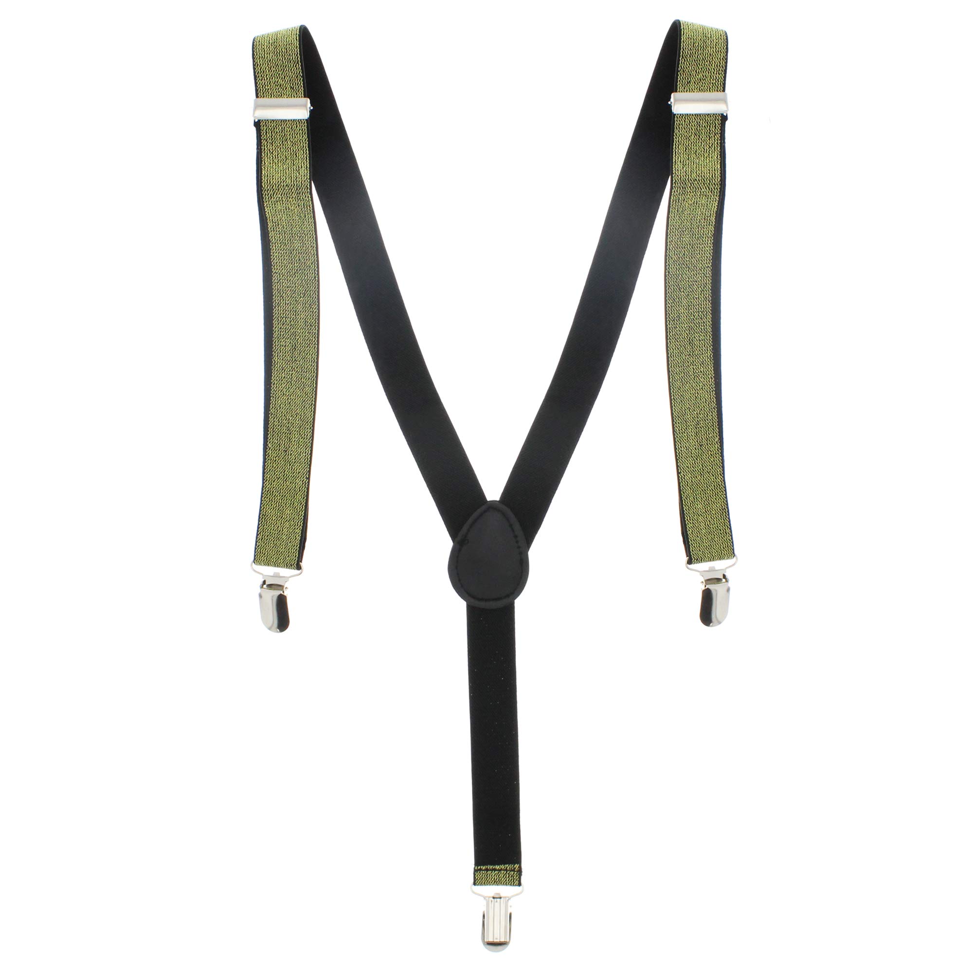 Adjustable Unisex Adult Child Elastic Clip-on Brace Suspender Y back Neon Belt,Golden glitter