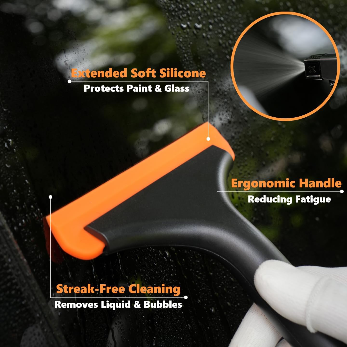 22-Piece Vinyl Wrap Tool Kit, Car Window Tint Application Set with Black & Orange Felt Squeegees, Spray Bottle, 7 Edge Trimmer Sticks, Safety Cutter, Gloves & PPF Install Aid