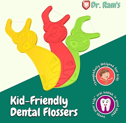 Kids Dental Flossers - 300ct Fun Flexi Floss with Games(Light Citrus Fruit,300 Foot (Pack of 1))