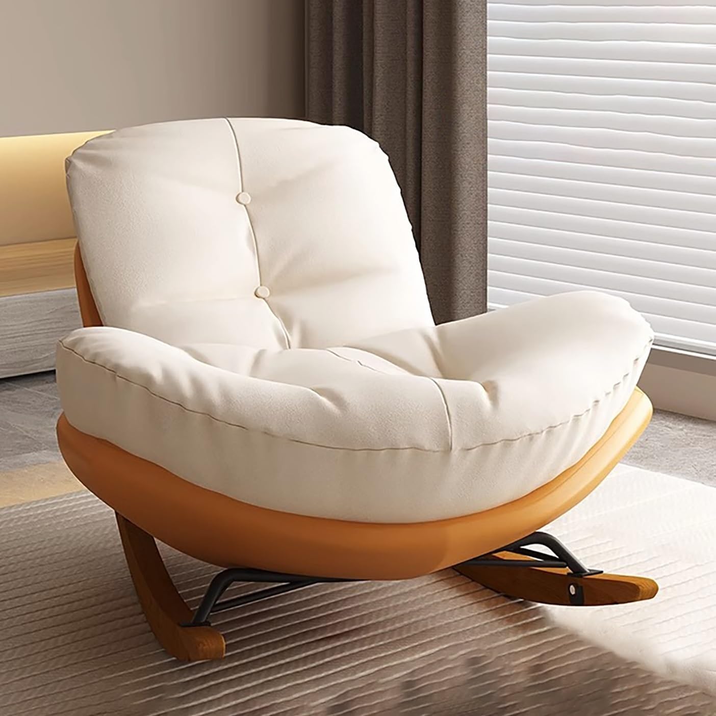 Padded Zero Gravity Chair Oversized Rocking Camping Chair Portable Double Rocking Loveseat Bed Easy Assembly & Waterproof & Lightweight Modern Lounge Chair for Yard Porch Garden Balcony ( Color : Oran