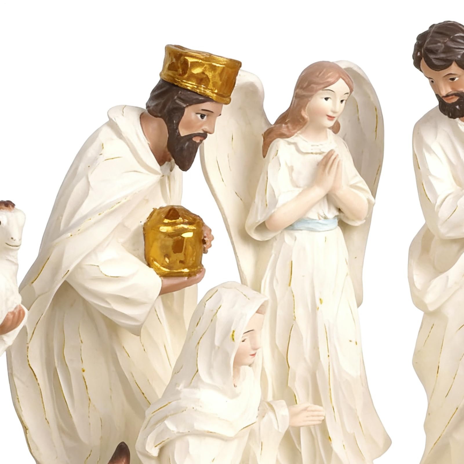 Generisch Mała figurka Święta – bożonarodzeniowa dekoracja stołu z żywicy syntetycznej, figurka szopki, rzeźba rzemiosła artystycznego, do domu, biura, salonu, sypialni, kościoła, kolekcjonera