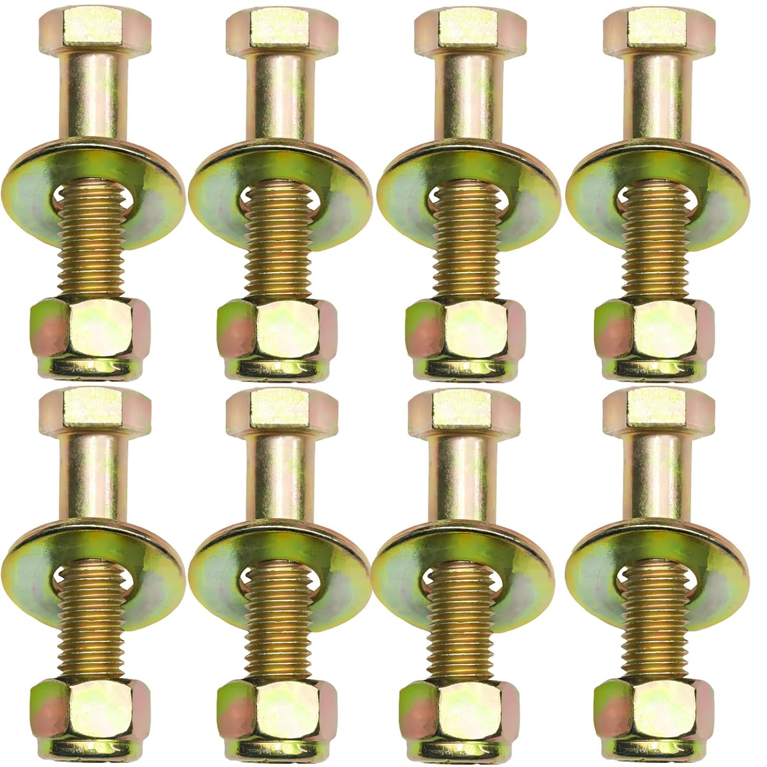 9/16" x 2-1/2" Hex Head Bolt by Color Galvanization with Nylon Lock nut and Large Size Washer Assortment Kit,Alloy Steel,Grade 5.(8pcs Pack)