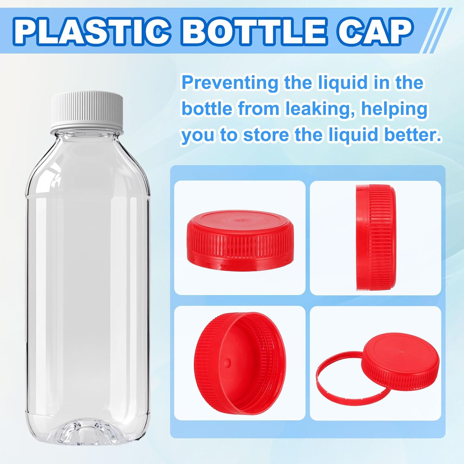 PATIKIL 38mm/1.5" Inner Plastic Bottle Cap, 100Pcs Replacement Screw Bottle Cap Storage Jug Lids for Craft DIY Juice Water Milk, Red
