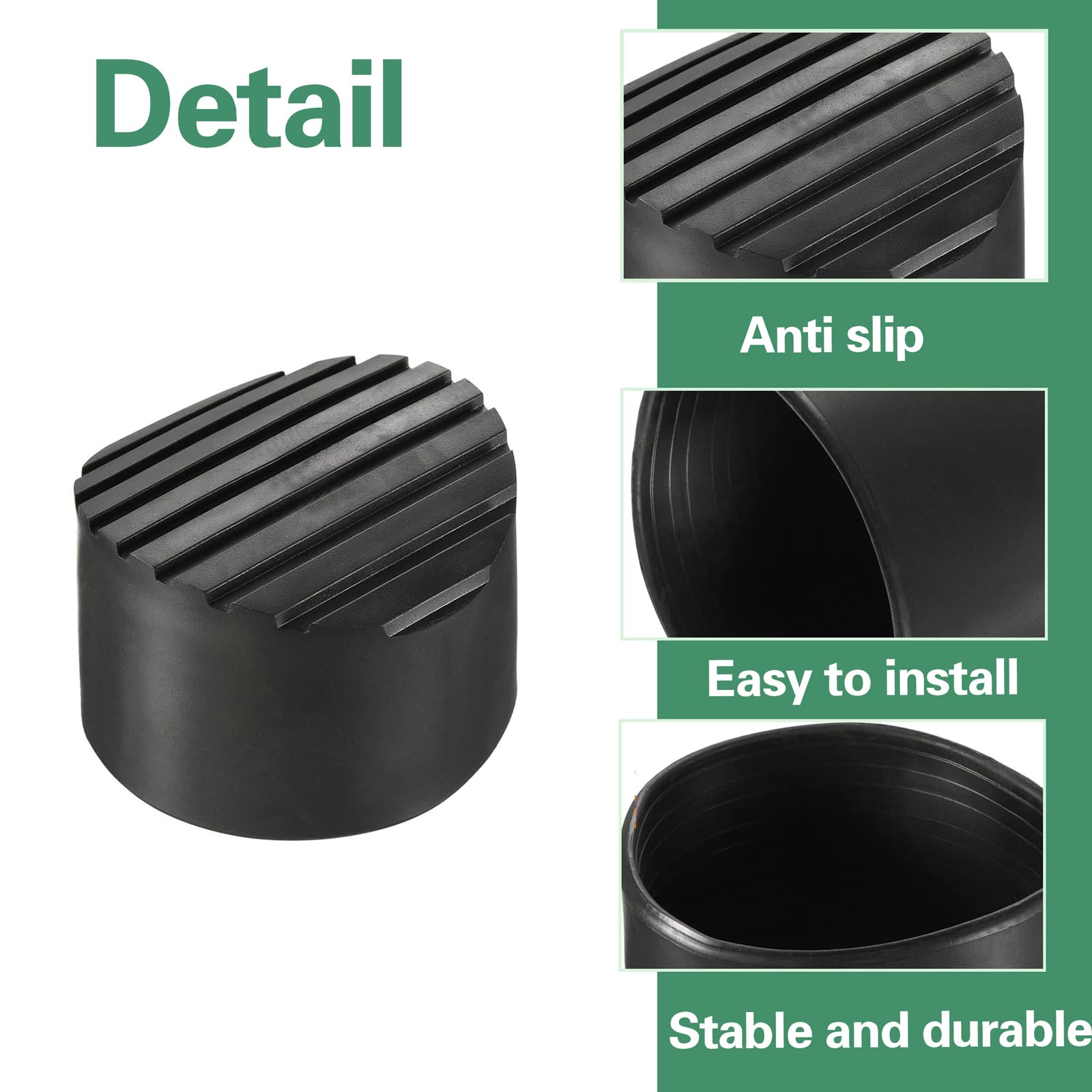 Leiterfußabdeckung 40x20mm - 2 Gummifüße Gegen Rutschen & Kratzer