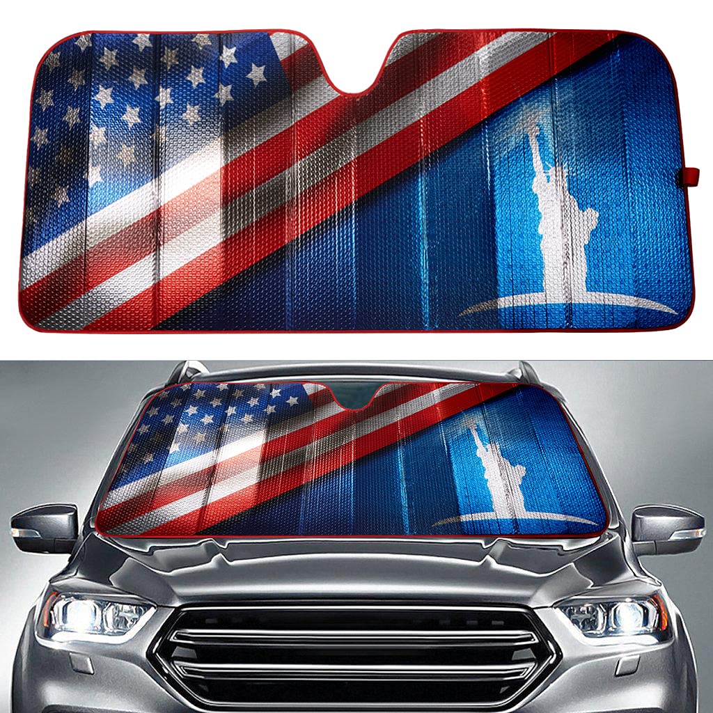 Photo 1 of Big Hippo Car Windshield Sun Shade, American Flag