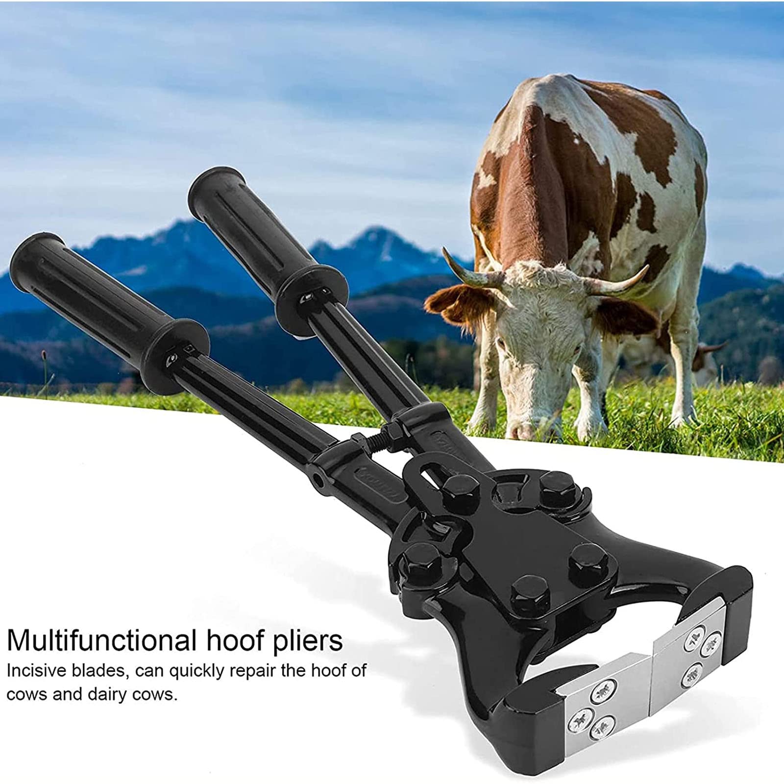 Trimmer for zoccoli di cavallo, coltello for zoccoli di cavallo, tronchese for zoccoli da 16 '', kit di attrezzi for pinze for bovini con materiale in lega di alluminio Manico antiscivolo Angolo massi
