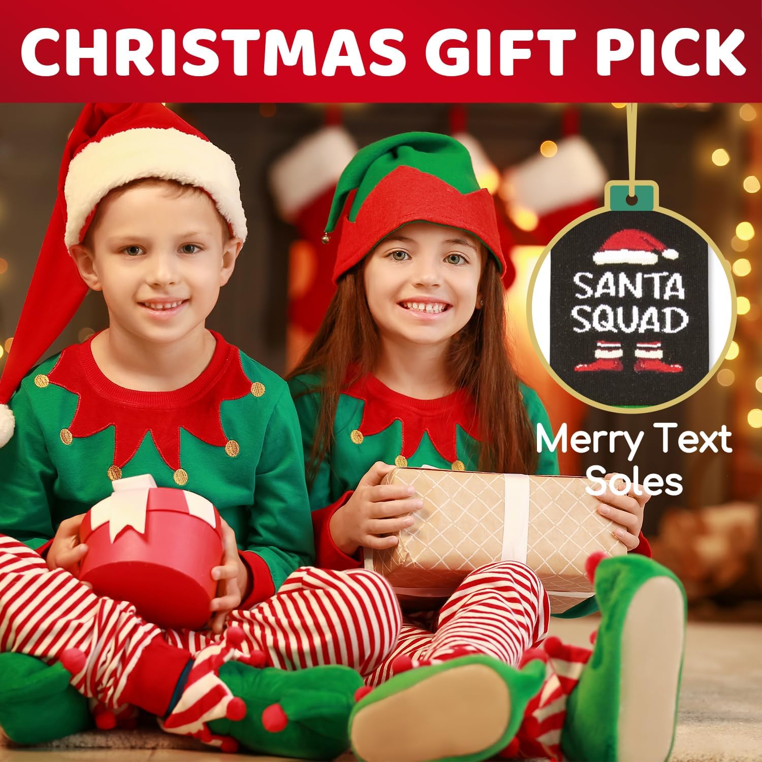 Happypop Christmas Socks - Santa Elf Snowman Gingerbread Xmas Gift with Greeting Card - Image 5