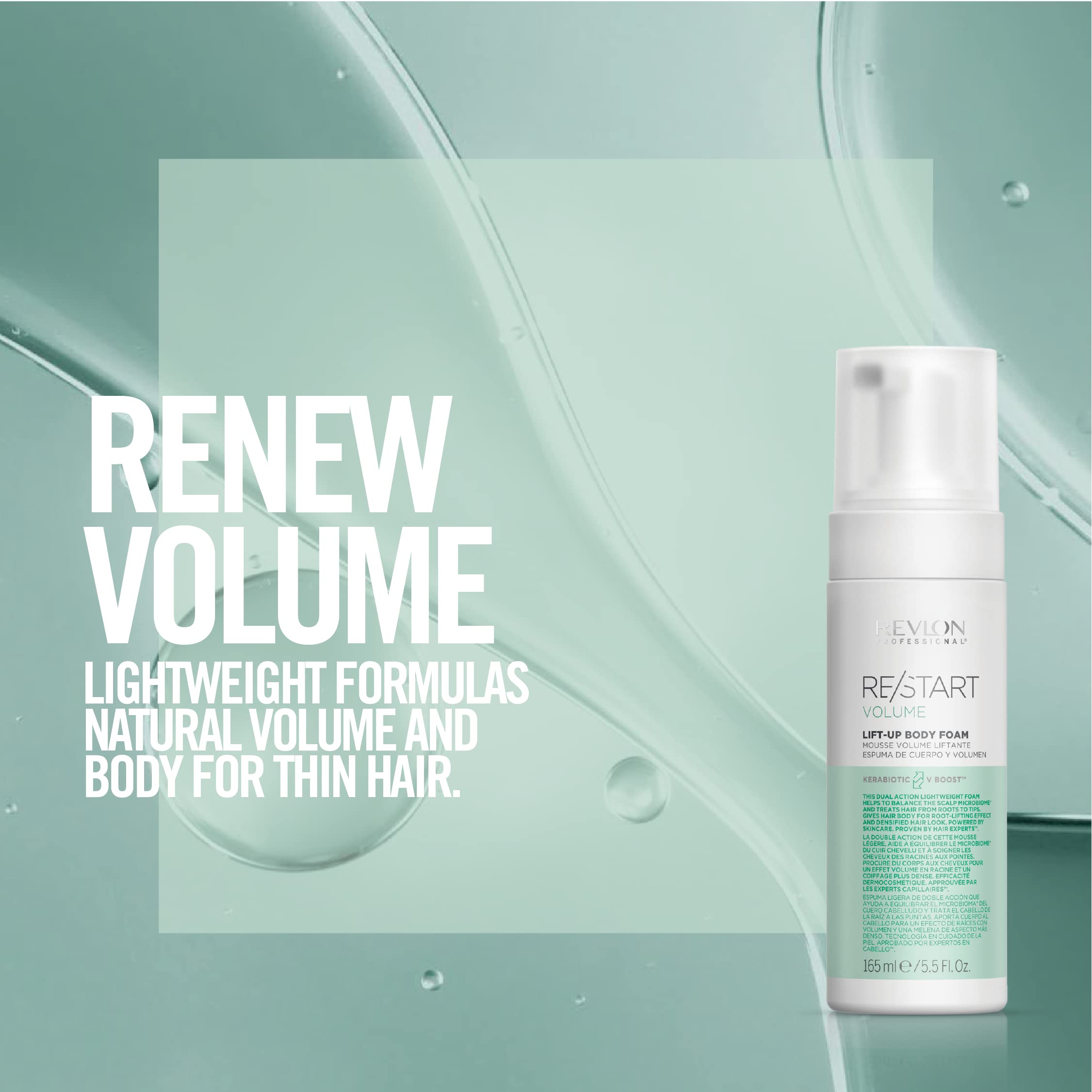RE/START Volume Lift-Up Body Foam, 165 ml, Haarschaum für mehr Stand & Fülle, sanfter Volumenschaum mit Lifting Effekt für feines Haar