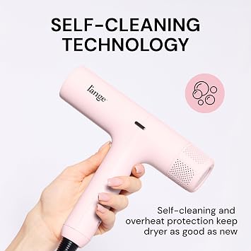 L'ANGE HAIR HauteAir Digital Professional Hair Dryer | LED Display for Precision Heat Control | Fast-Dry Brushless Motor with Cool Shot | Negative Ion Technology | Lightweight & Self-Cleaning (Blush)