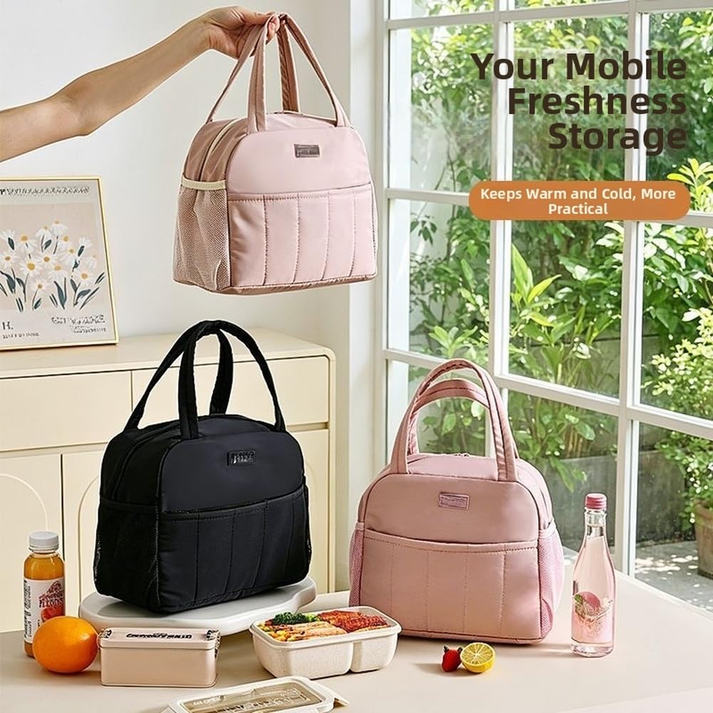 Bolsa isotérmica aislada resistente al agua, 29 x 15 x 24 cm, gran capacidad, con asas dobles para trabajo, pícnic al aire libre, color beige