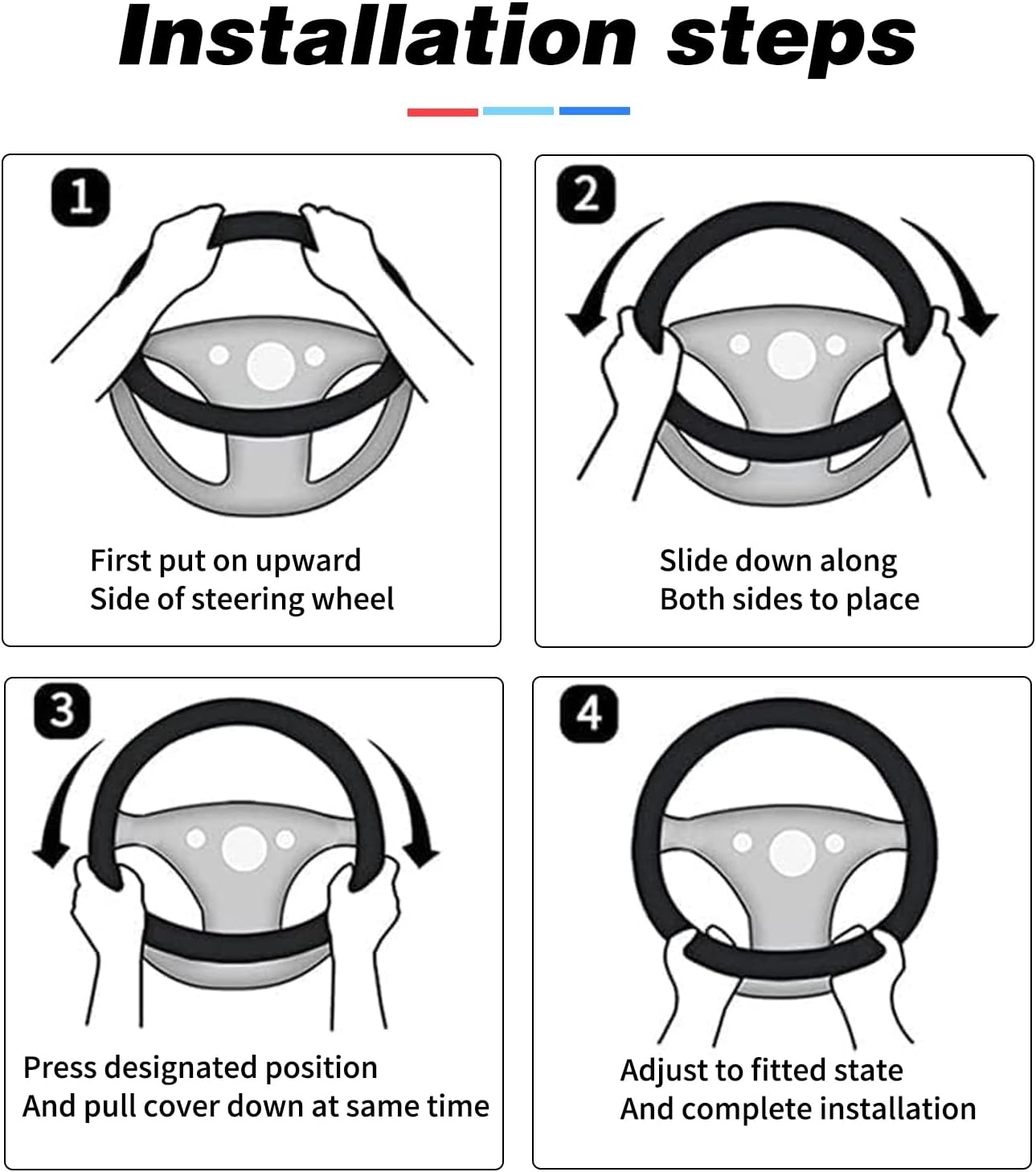 D-Shaped Car Steering Wheel Cover for BMW X3 3 5 4 2 7 Series 2023 2024 2025 2026 Accessories, Nappa Leather Non-Slip & Breathable, 14.5-15 Inches