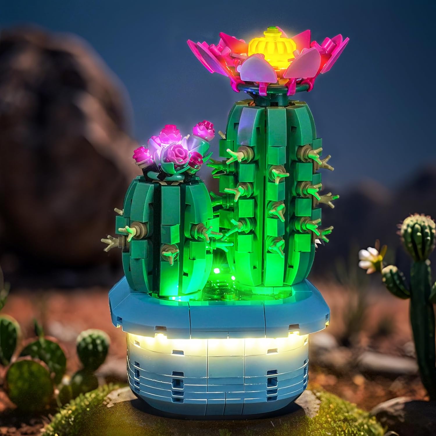 LocoLee Customized Light kit Compatible with Lego 11509 Flowering Cactus - No Actual Model Only Lights, LED Lighting Accessories Compatible with Lego Cactus 11509