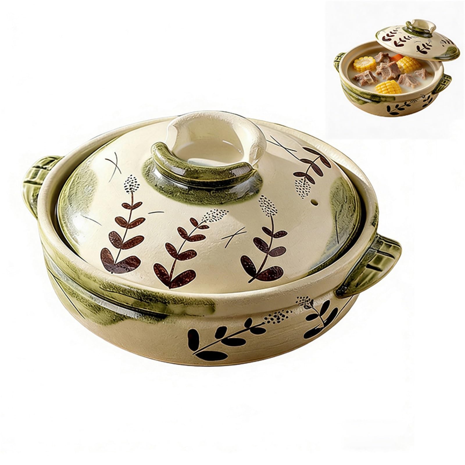Gliniany garnek do gotowania, ceramiczny, odporny na wysokie temperatury, holenderski piekarnik do zup, gulaszu, owsianki, Bibimbap, wszechstronne naczynia ceramiczne do codziennego użytku w kuchni
